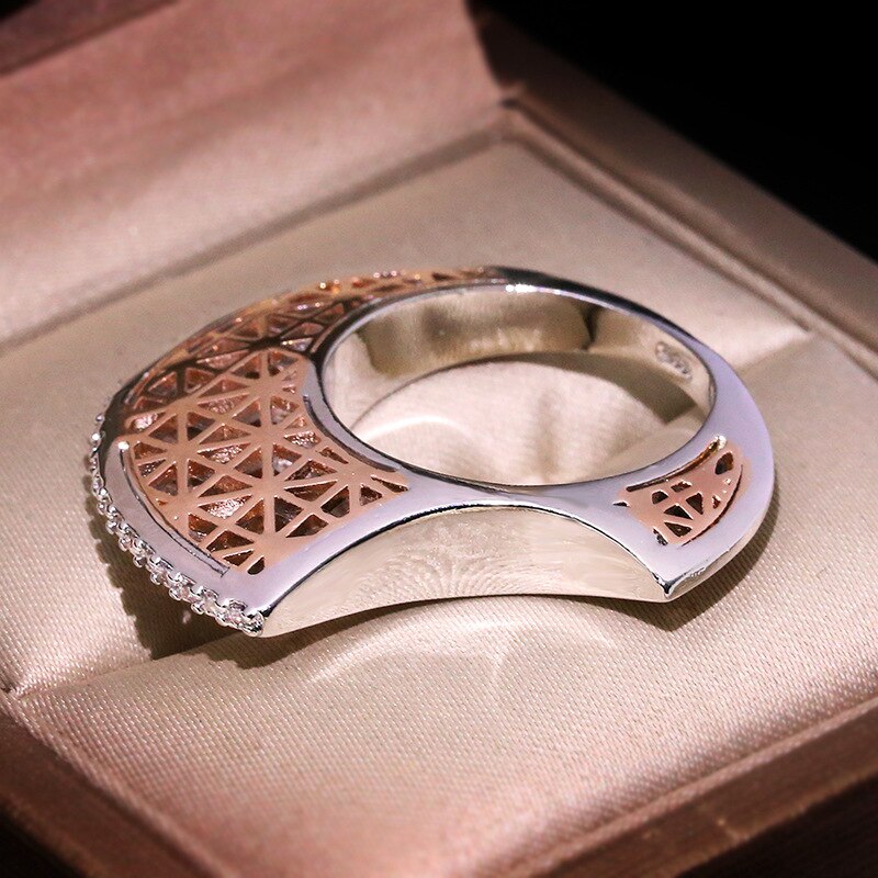 Elegant Sterling Moon Shape Ring - Luxicro