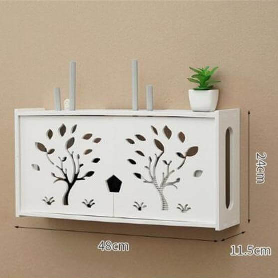 Compact Wireless Router Storage Shelf Unit