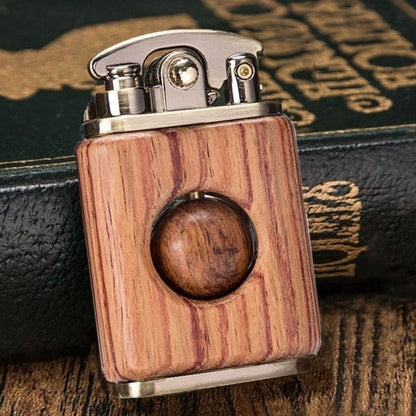 Traditional Wooden Flip Top Lighter