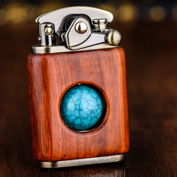 Traditional Wooden Flip Top Lighter - Luxicro