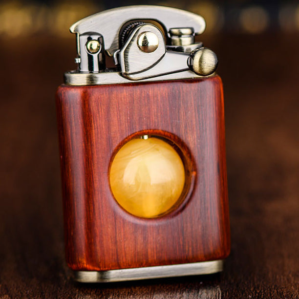 Traditional Wooden Flip Top Lighter