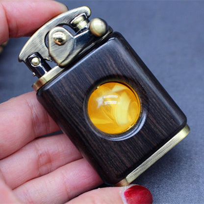 Traditional Wooden Flip Top Lighter