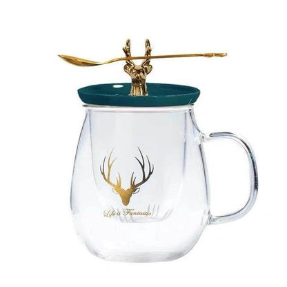 Thermal Glass Cup With Cute Animal Lid