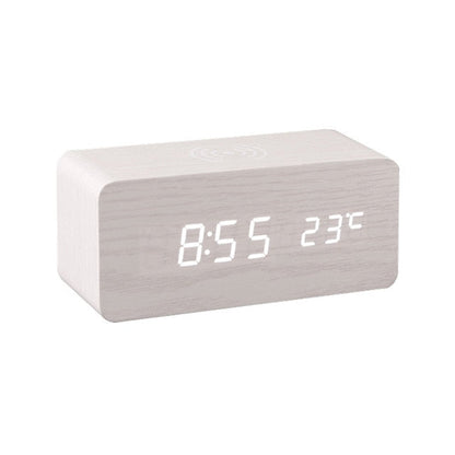 Modern Wooden Digital Alarm Clock Radio