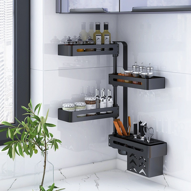 Compact 360 Degree Rotating Kitchen Shelf - Luxicro