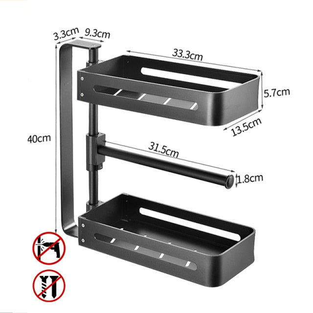 Compact 360 Degree Rotating Kitchen Shelf