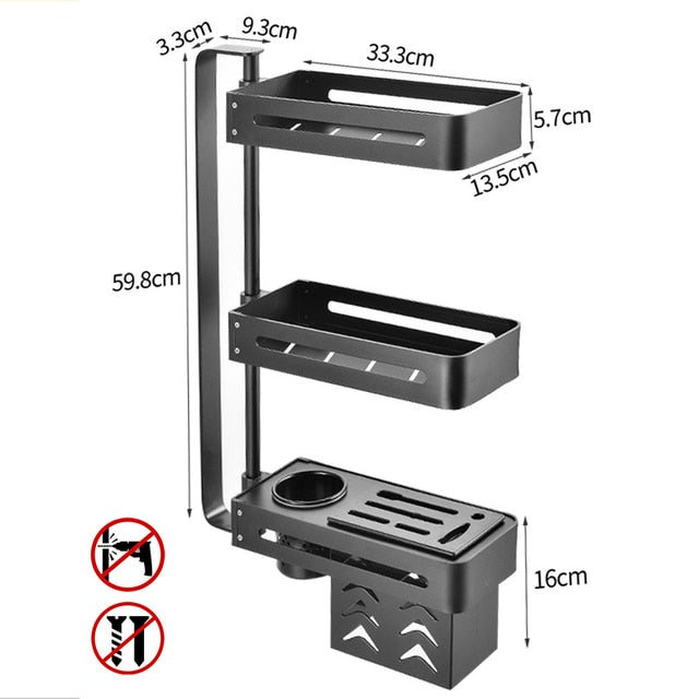 Compact 360 Degree Rotating Kitchen Shelf