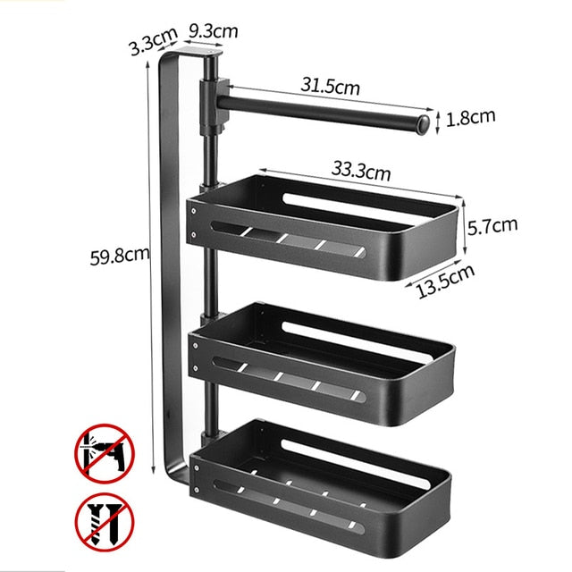 Compact 360 Degree Rotating Kitchen Shelf