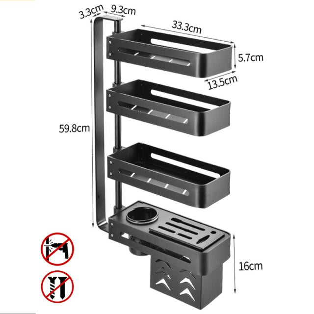 Compact 360 Degree Rotating Kitchen Shelf