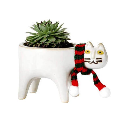 Cute Ceramic Cat Planter Pot