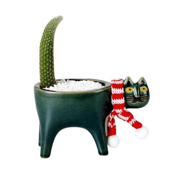 Cute Ceramic Cat Planter Pot