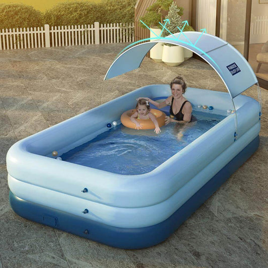 Big Backyard Pool with Sun Shelter - Luxicro