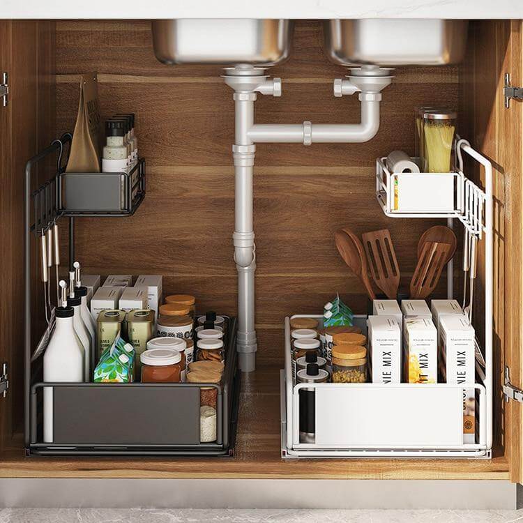Compact Under Sink Storage Organizer Rack - Luxicro