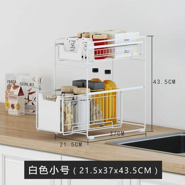 Compact Under Sink Storage Organizer Rack