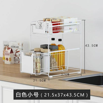 Compact Under Sink Storage Organizer Rack