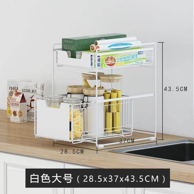 Compact Under Sink Storage Organizer Rack