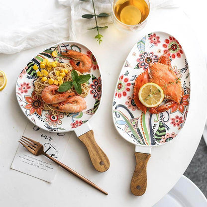 Colorful Ceramic Floral Pattern Dinner Plate - Luxicro