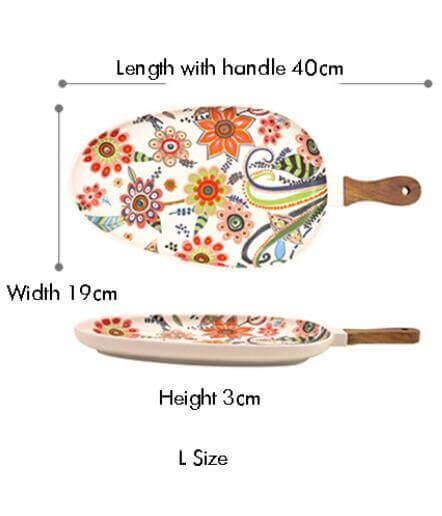 Colorful Ceramic Floral Pattern Dinner Plate
