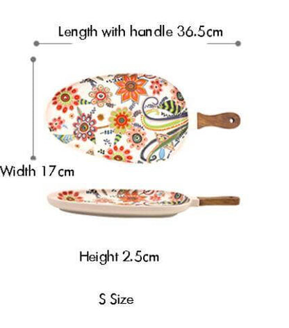 Colorful Ceramic Floral Pattern Dinner Plate
