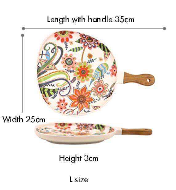 Colorful Ceramic Floral Pattern Dinner Plate