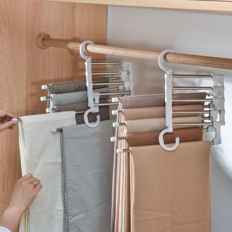 Compact 5 in 1 Closet Pants Hanger Organizer - Luxicro