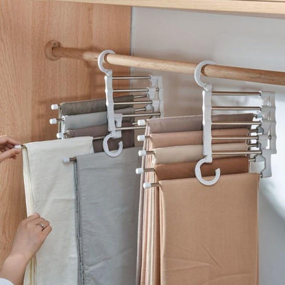 Compact 5 in 1 Closet Pants Hanger Organizer - Luxicro
