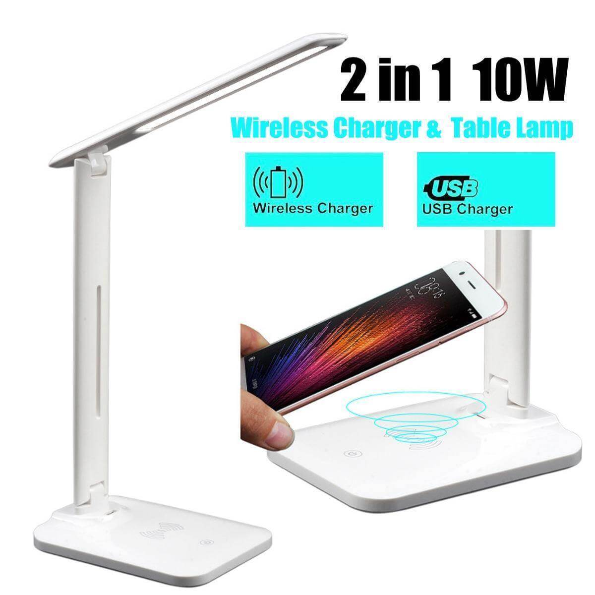 2-in-1 Wireless Charging Table Lamp - Luxicro