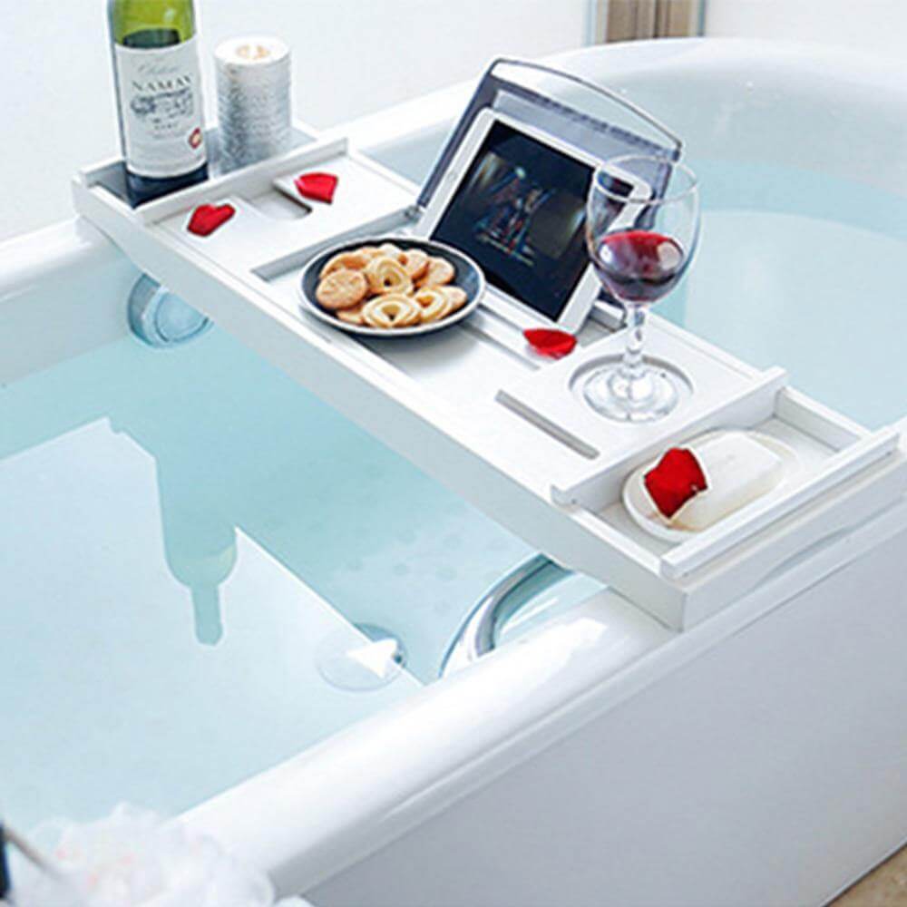 Expanding Bathroom Caddy for Snacks and Beverages - Luxicro