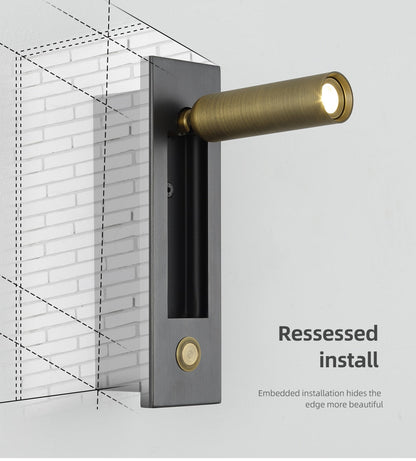 Recessed Modern Push Button Wall Lights