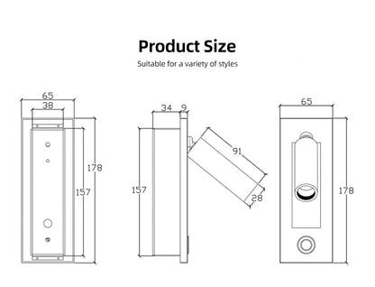 Recessed Modern Push Button Wall Lights
