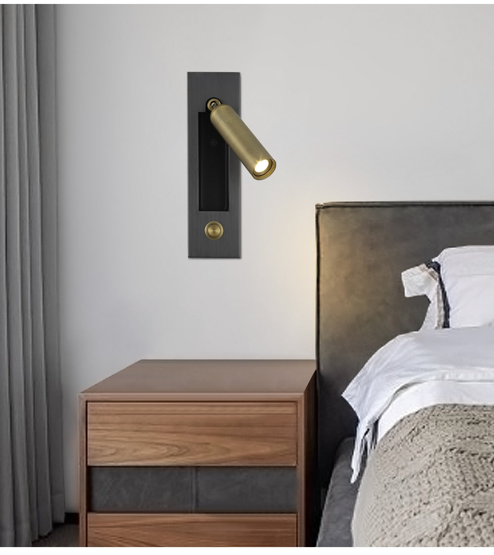 Recessed Modern Push Button Wall Lights