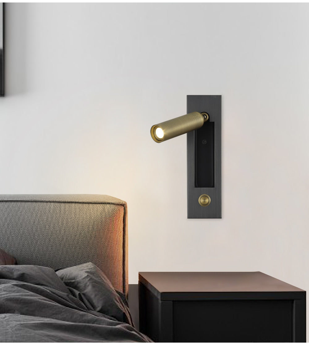 Recessed Modern Push Button Wall Lights