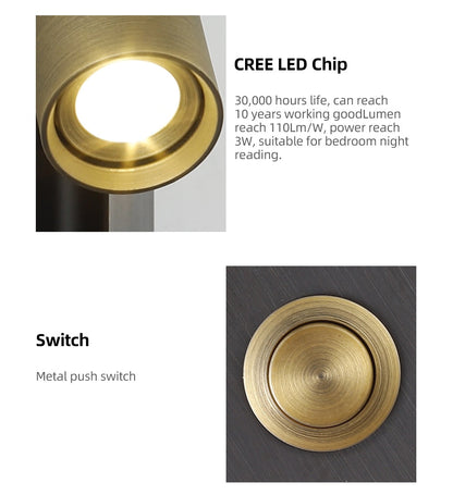 Recessed Modern Push Button Wall Lights