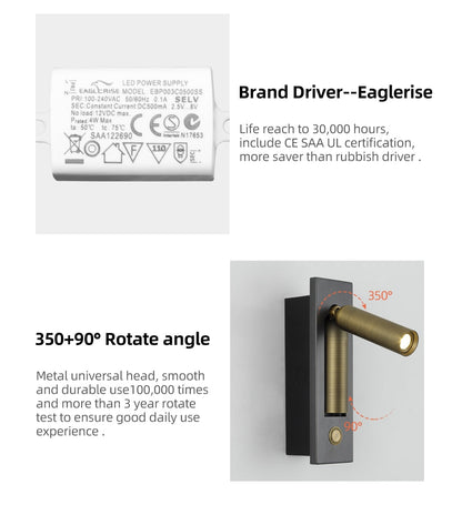 Recessed Modern Push Button Wall Lights