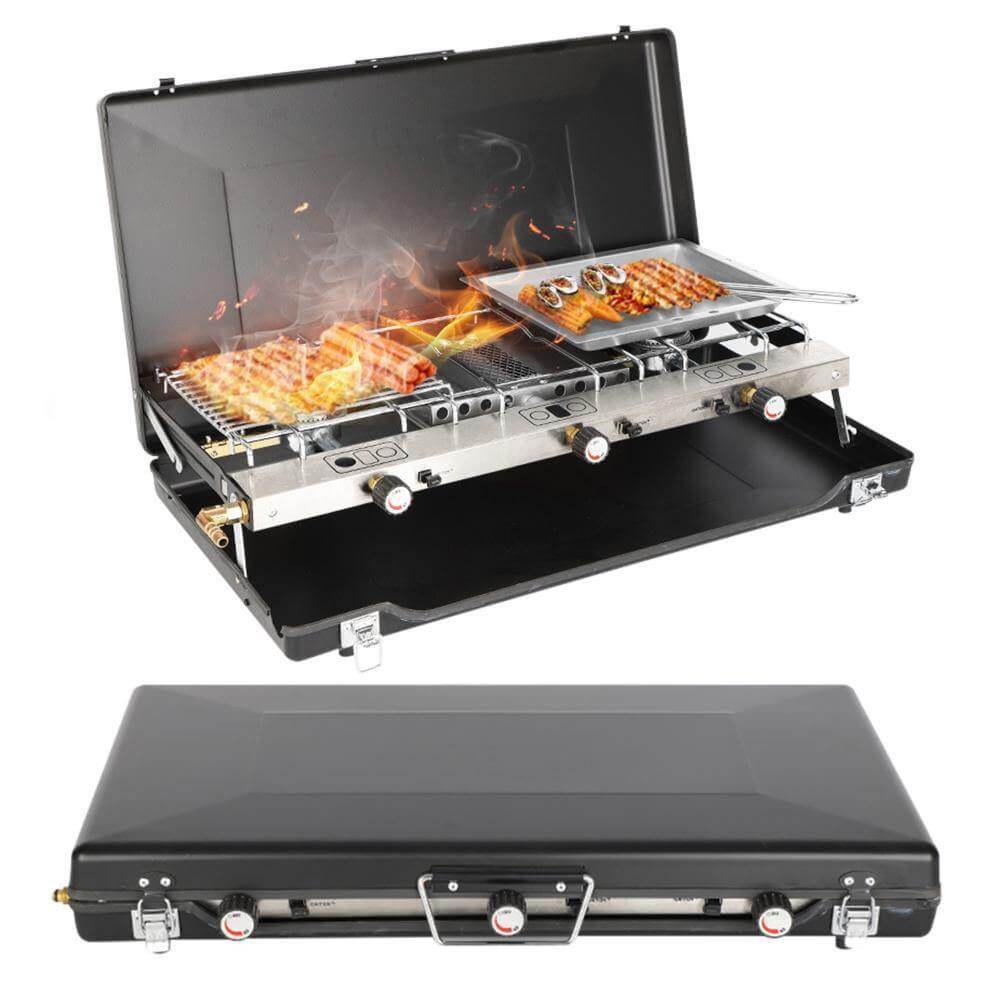 Portable 2 Burner Propane BBQ Grill - Luxicro