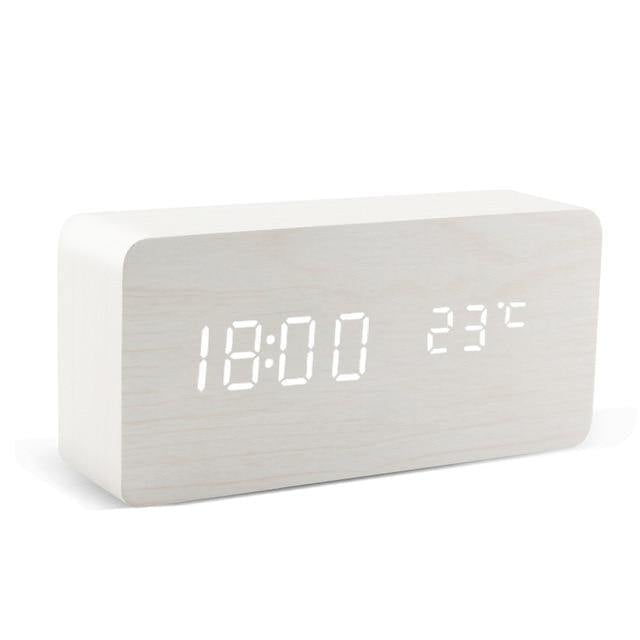 Wooden Digital LED Alarm Clock Cube
