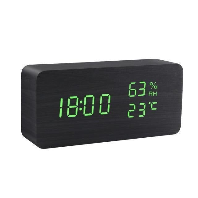 Wooden Digital LED Alarm Clock Cube