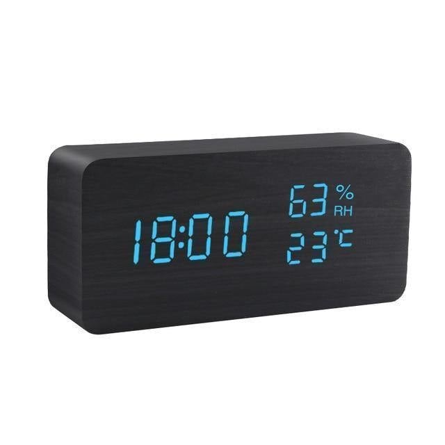 Wooden Digital LED Alarm Clock Cube