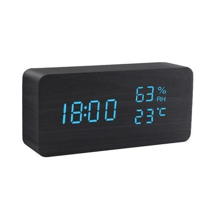 Wooden Digital LED Alarm Clock Cube