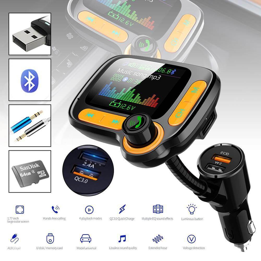 Universal Car Bluetooth FM Transmitter USB Charger - Luxicro