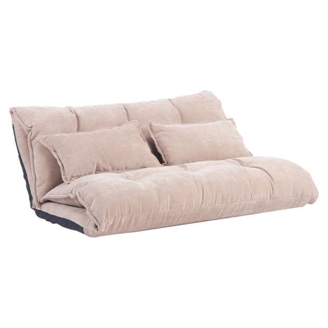 Plush Faux Leather Foldable Sleeper Sofa with Cushions
