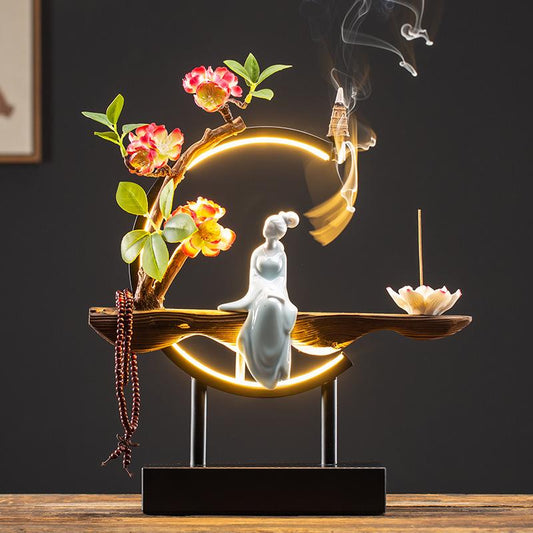 Decorative Stone Waterfall Incense Burner - Luxicro