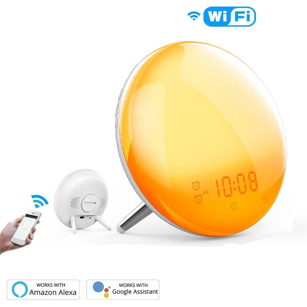 Smart LED Sunrise Wake Up Alarm Clock - Luxicro