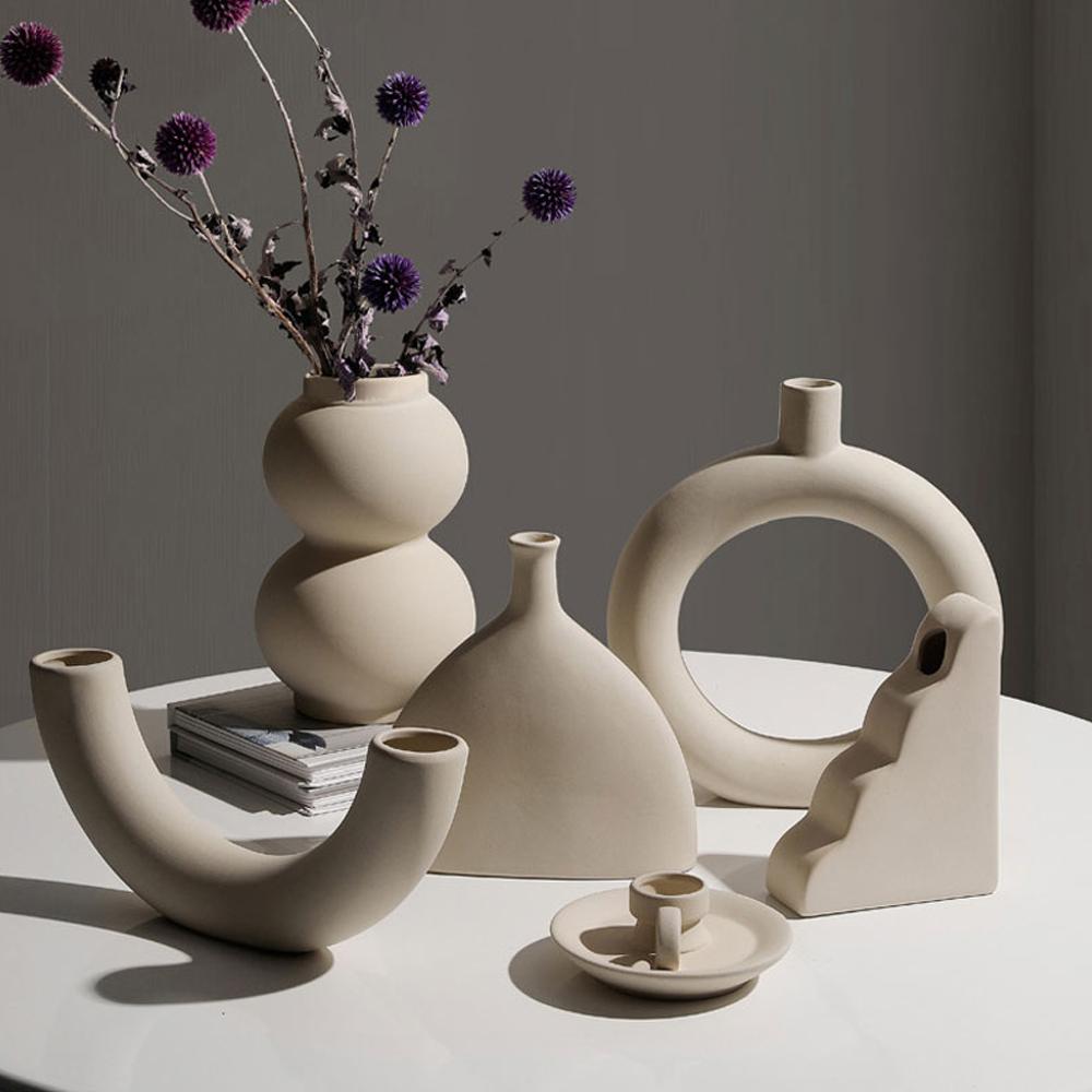 Delicate Flower Pattern Ceramic Decor Vase - Luxicro