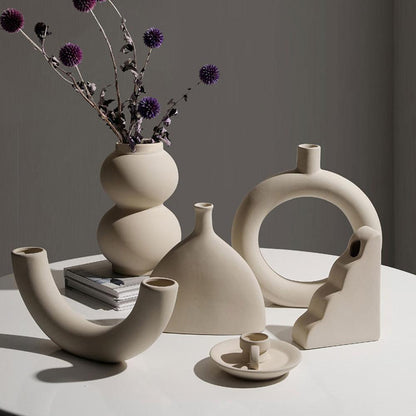 Delicate Flower Pattern Ceramic Decor Vase - Luxicro