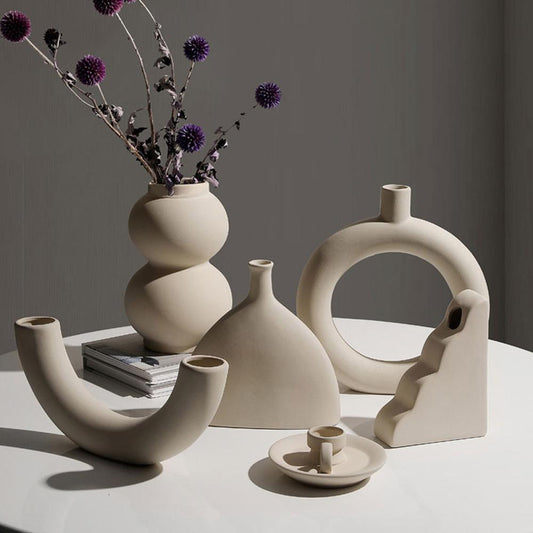 Delicate Flower Pattern Ceramic Decor Vase - Luxicro