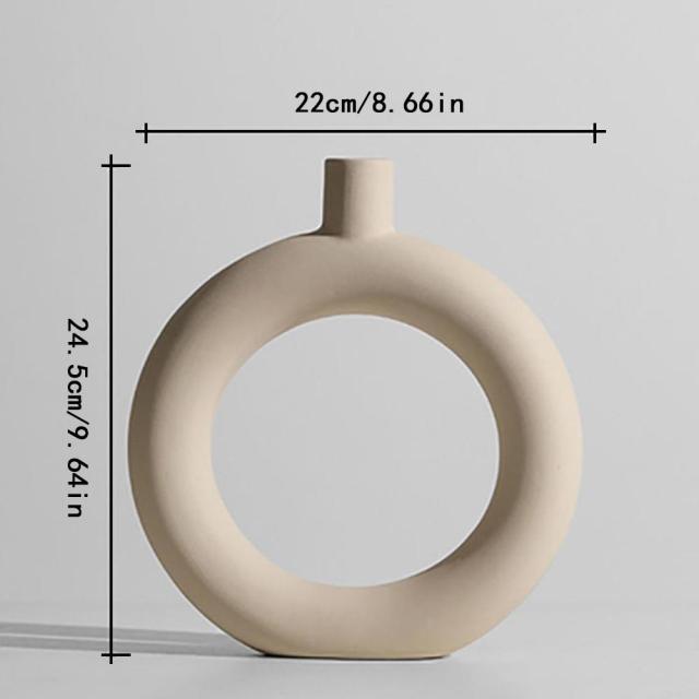 Delicate Flower Pattern Ceramic Decor Vase