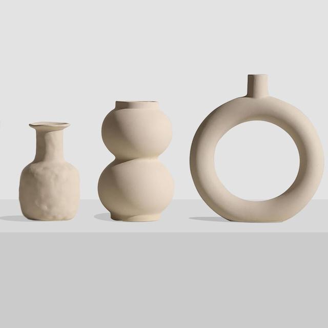 Delicate Flower Pattern Ceramic Decor Vase