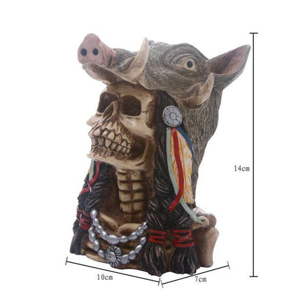 Creepy Halloween Skull Figurine Decoration