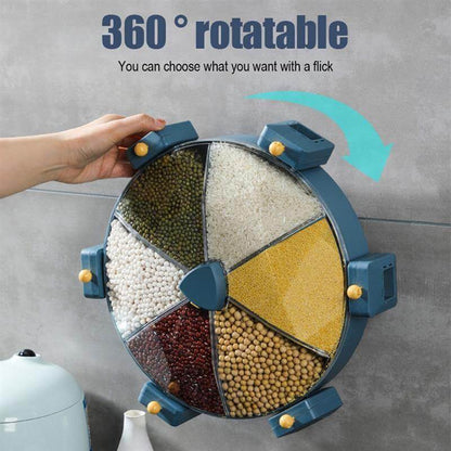 Compact Rotating Cereal Storage Bin Holder - Luxicro